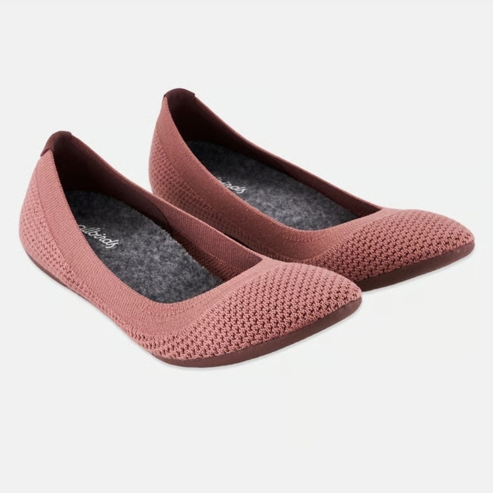Allbirds Women's Tree Breezer Knit Ballet Flats in Old Rose - NWOB Size 9.5